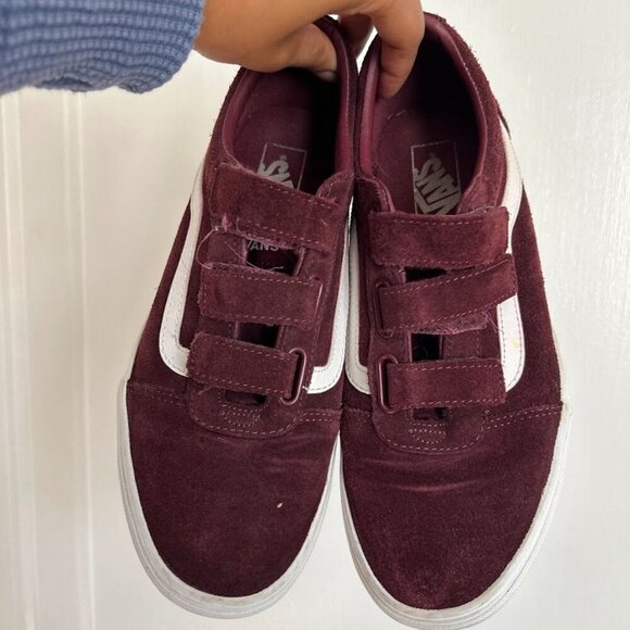 Velvet Velcro Old Skool Suede Canvas Vans | Size 10 - Picture 6 of 6